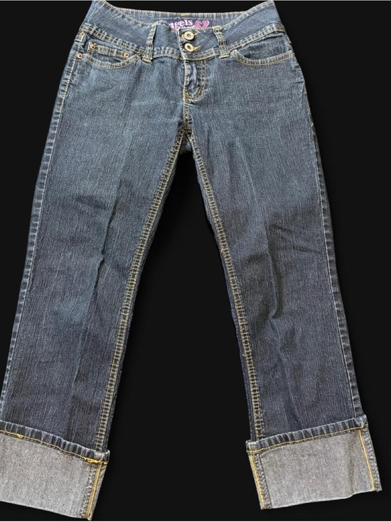 Angels Denim - Angels Women's Dark Blue Bootcut Jeans with Cuffed Hem